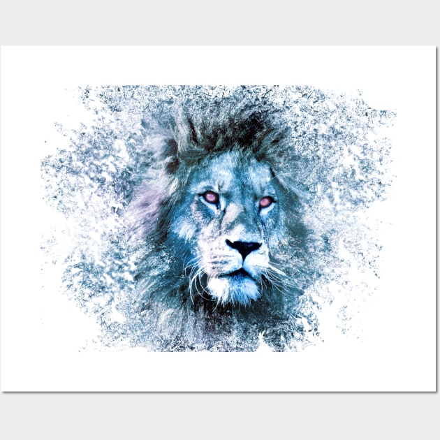 Galaxy LION in space particles Wall Art by Naumovski